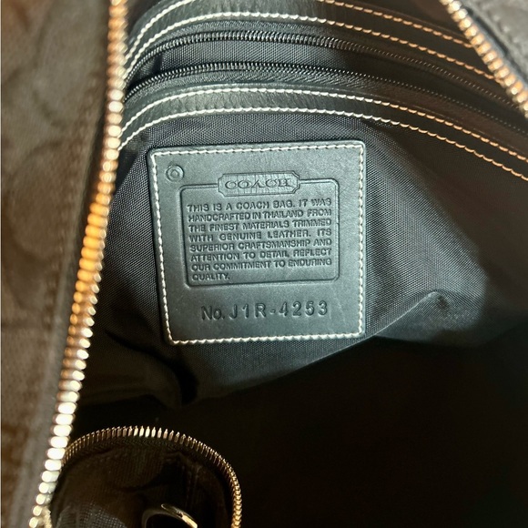 Black Coach Signature 2-way Boston Travel Duffel Bag - Picture 6 of 7